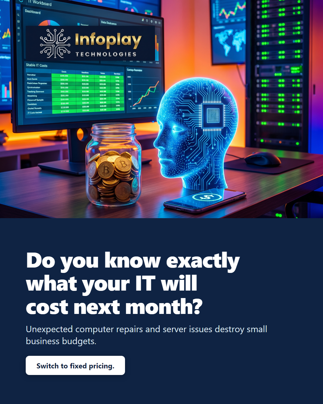 Sample ad 4: Do you know exactly what your IT will cost next month?
